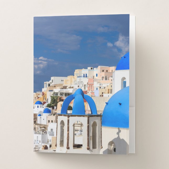 Cityscape of Santorini, Greece Pocket Folder (Front)