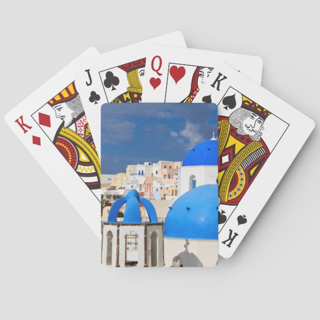 Cityscape of Santorini, Greece Poker Cards (Back)