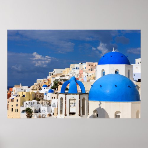 Cityscape of Santorini Greece Poster