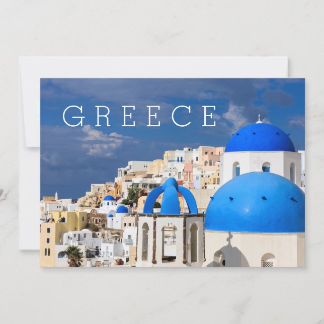 Cityscape of Santorini, Greece Thank You Card (Front)