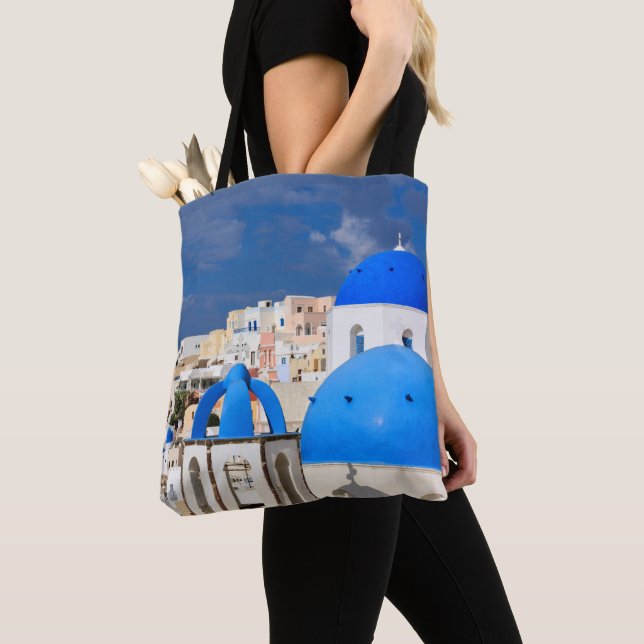 Cityscape of Santorini, Greece Tote Bag (Close Up)