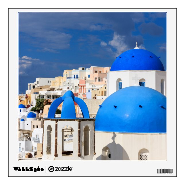 Cityscape of Santorini, Greece Wall Decal (Front)