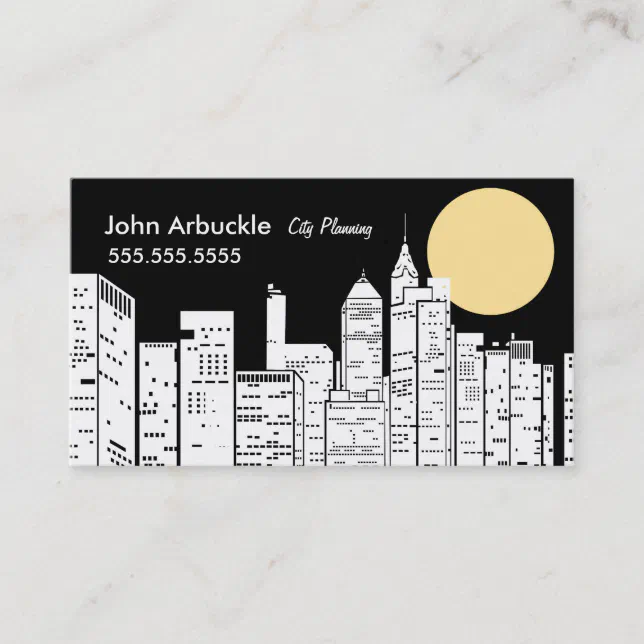 Cityscape Skyline Business Card | Zazzle - Urban Building Skyline Business Card