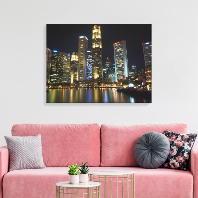 Cityscape Stretched Canvas Print (Insitu(LivingRoom))