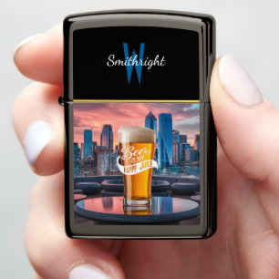 Cityscape Sunset Beer Zippo Lighter