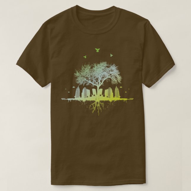 citytree nature city city urban tree forest birds  T-Shirt (Design Front)