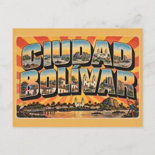 Ciudad Bolívar Orinoco River City Art Postcard