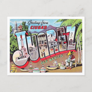Ciudad Juarez, Mexico Vintage Big Letters Postcard