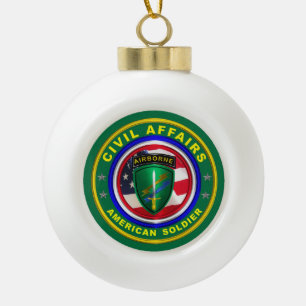 Civil Affairs Christmas Ceramic Ball Christmas Ornament