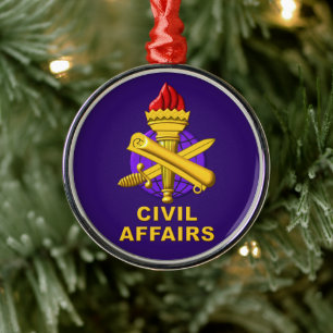 Civil Affairs Christmas Metal Ornament