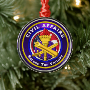 Civil Affairs Christmas Metal Ornament