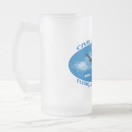 Civil Air Patrol Flying Association Frosted Glass Beer Mug