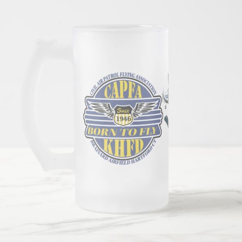 Civil Air Patrol Flying Association Frosted Glass Beer Mug