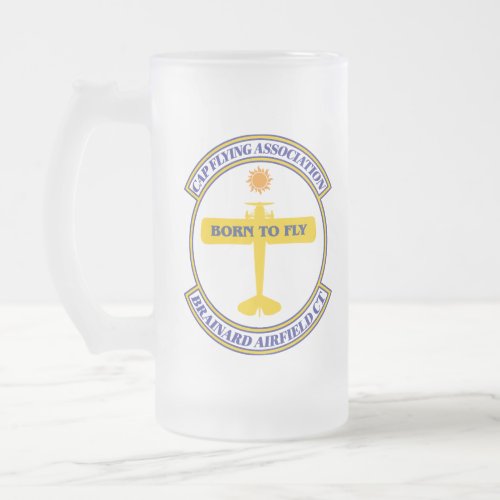 Civil Air Patrol Flying Association Frosted Glass Beer Mug