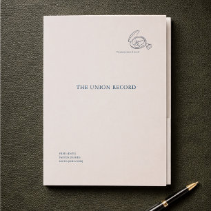 Civil Ceremony Announcement Card –Registry Wedding Pocket Folder