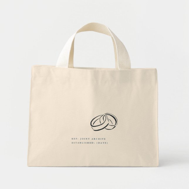 Civil Ceremony Courthouse Minimalist Wedding  Mini Tote Bag (Front)