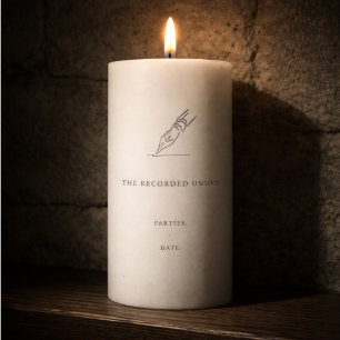 Civil Ceremony Courthouse Wedding  Pillar Candle