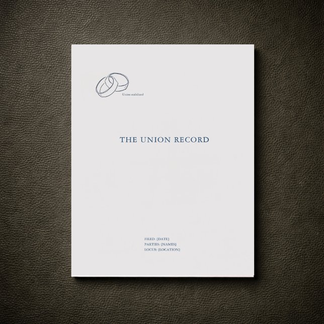 Civil Ceremony Non Traditional Wedding  Pocket Folder (Pocket folder for civil ceremony registry )