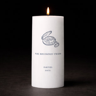 Civil Ceremony Registry Wedding Gift Pillar Candle