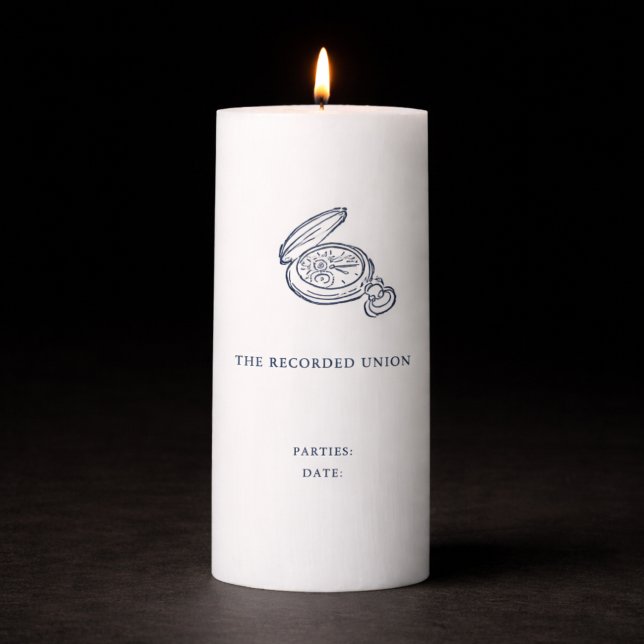 Civil Ceremony Registry Wedding Gift Pillar Candle (Creator Uploaded)