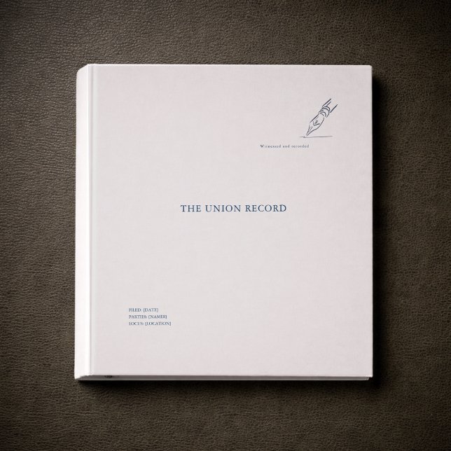 Civil Ceremony Wedding Registry Documentation  3 Ring Binder (Civil Ceremony Documentation Binder)