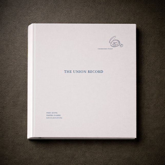 Civil Ceremony Wedding Registry Documentation  3 Ring Binder (Civil Ceremony Registry Wedding Documentation Binder )