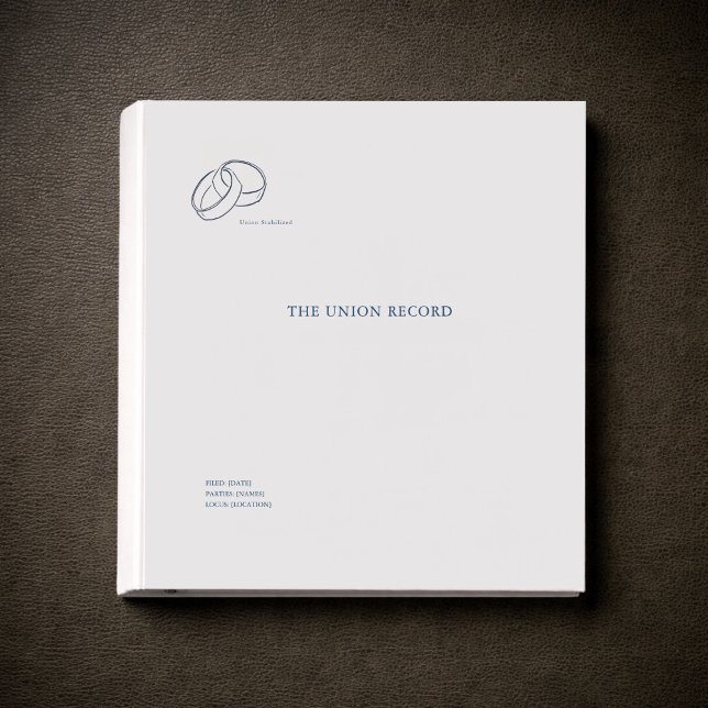Civil Ceremony Wedding Registry Documentation  3 Ring Binder (Civil Ceremony Documentation Binder)