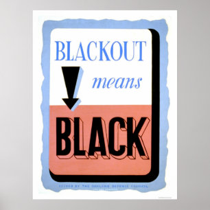 Civil Defense Blackout 1942 WPA Poster