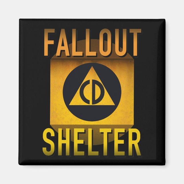 Civil Defense Fallout Shelter Atomic Age Grunge : Magnet (Front)