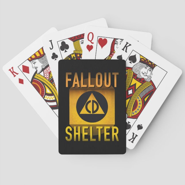 Civil Defense Fallout Shelter Atomic Age Grunge : Poker Cards (Back)