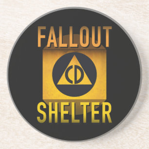 Civil Defense Fallout Shelter Atomic Age Grunge : Sandstone Coaster