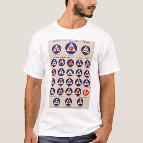Civil defense WWII poster t_shirt