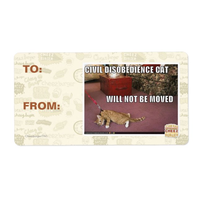 Civil Disobedience Cat Label (Front)