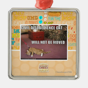 Civil Disobedience Cat Metal Ornament