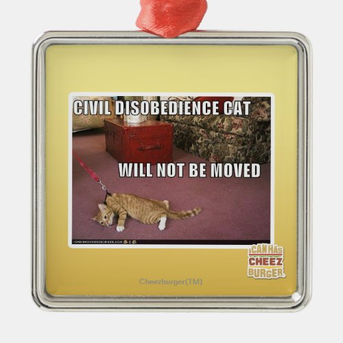 Civil Disobedience Cat Metal Ornament