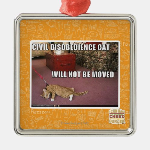 Civil Disobedience Cat Metal Ornament