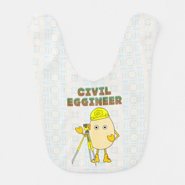 Civil Eggineer Engineer Baby Bib (Front)