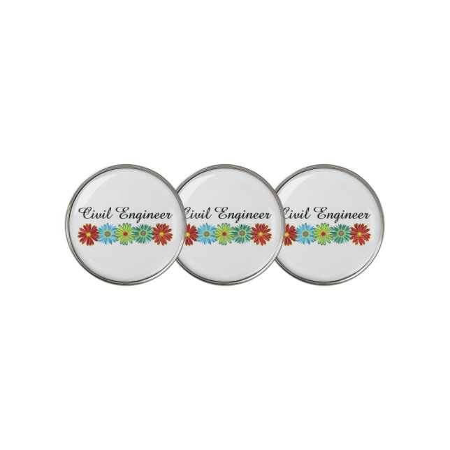 Civil Engineer Asters Golf Ball Marker (3 Up)
