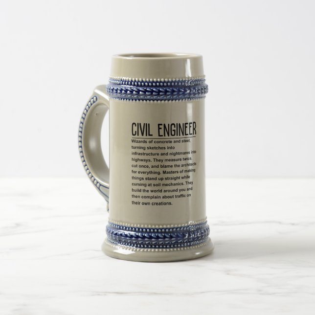 Civil engineer beer stein (Front Left)