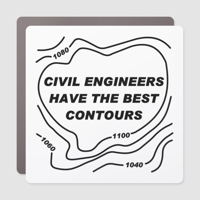 Civil Engineer Best Contours Car Magnet (Front)
