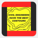 Civil Engineer Best Contours Square Sticker