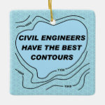 Civil Engineer Blue Contours Ceramic Ornament