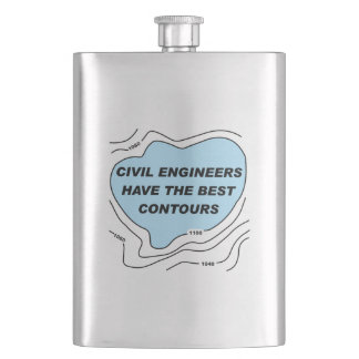 Civil Engineer Blue Contours Flask