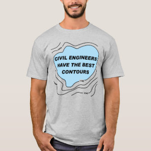 Civil Engineer Blue Contours T-Shirt
