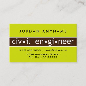 Civil Engineer Business Card by businessCardsRUs at Zazzle