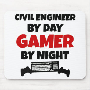 Civil Engineer By Day Gamer by Night Mouse Pad