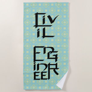 Civil Engineer Character Beach Towel