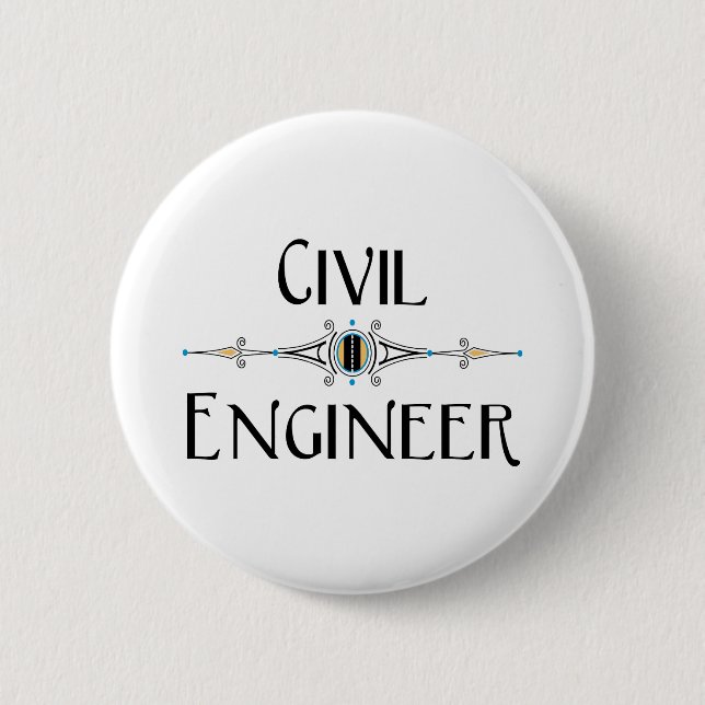 Civil Engineer Decorative Line Button (Front)