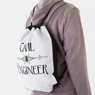Civil Engineer Decorative Line Drawstring Bag