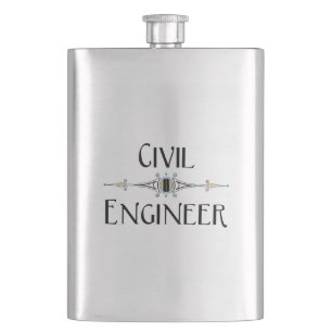 Civil Engineer Decorative Line Flask